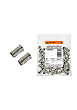 SQ0523-0005, Наконечник штыревой втулочный неизолированный НШвН 2507 (100 шт)