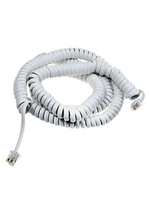 18-2071, Шнур витой телефонный для трубки 4Р4С, L=7.00м., белый