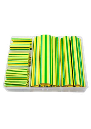 300-000-00000GY, набор 300GY жёлто-зелёных термоусаживаемых трубок 3:1