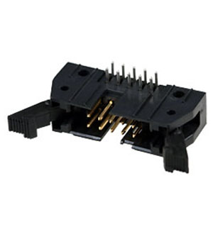 5499913-1, AMP-Latch-10 вилка на плату угл.2.54мм с защелкой