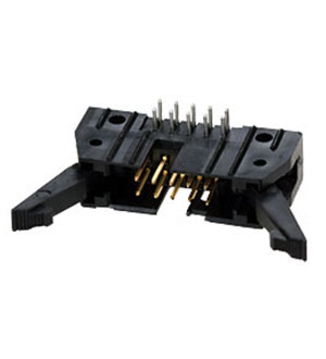 5499786-1, AMP-Latch-10 вилка на плату угл.2.54мм с длин.защ