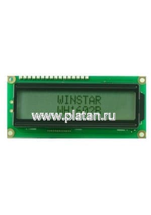 WH1602B-YYH-CTK, ЖКИ 16х2, англо-русский