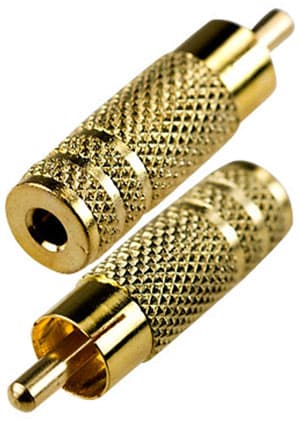 2-225G, переход RCA "шт" - 3.5мм "гн" стерео металл "позолоченный"