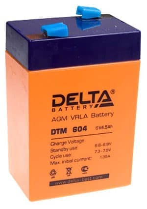 DTM 6045, (DTM604) 6В 4.5Ач 70х47х107 аккум.