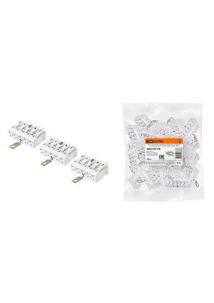 SQ0510-0118, Клемма пружинная соединительная КСПнз5-3L+N+PE, 16 A, с монтажной ножкой и заземлением