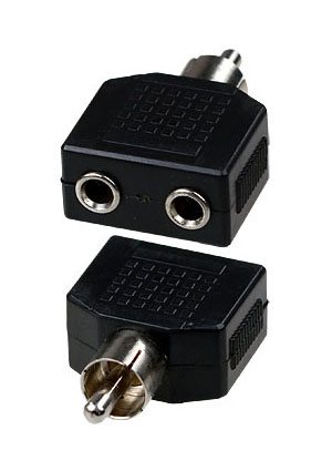 2-226 (NP-572A), переход RCA "шт" - 2 x 3.5мм "гн" моно пластик