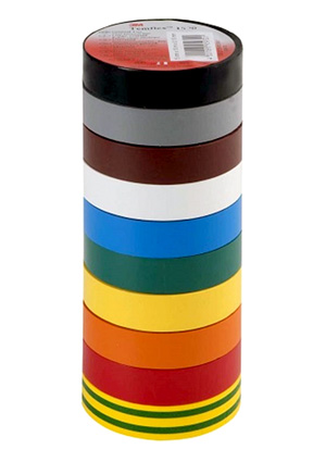 Temflex 1300 15mm green, универсальная изолента зеленая 15мм х 10м х 0,13мм