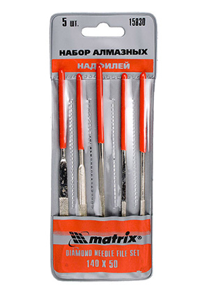 15830, Набор надфилей алмазных 5пр. (140х50х3)