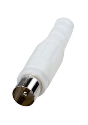 4-002 WH, разъем телевизионный "шт" пластик на кабель винт белый