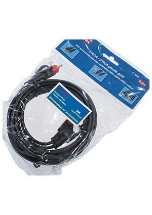 3-0331-5.0, Шнур A/V 2-2 RCA plastic-gold, d=4 мм, 5.0 м