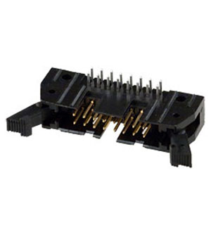 5499913-3, AMP-Latch-16 вилка на плату угл. 2.54мм с защелкой