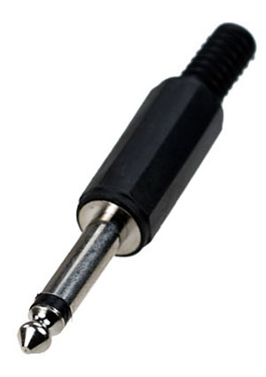 1-100 (NP-202), штекер аудио 6.35мм моно пластик на кабель
