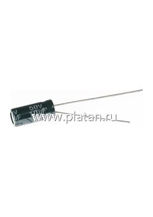 ECAP (К50-35), 10 мкФ, 50 В, 105C, Конденсатор электролитический алюминиевый