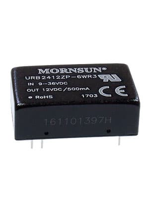 URB2412ZP-6WR3, DC-DC преобр.6Вт Vin9-36В Vout 12В 1500В DIP24