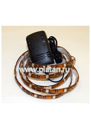 1х1LG60W(N)3528WN, Набор светодиодной ленты 60SMD(3528)/m, белый, 1м, с блоком питания