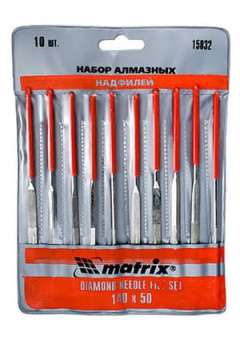 15832, Набор надфилей алмазных 10пр. (140х50х3)