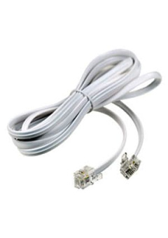 18-3021, Телефонный удлинитель 6P4C,L=2.00м., белый