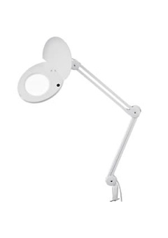 31-0202, Лупа на штат., кругл., наст.,3Х, с подсв., струб., белая