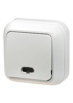 45121 ВЫКЛЮЧАТЕЛЬ ОТКР.УСТ.1 КЛ. (БЕЛ.) С ПОДСВЕТКОЙ