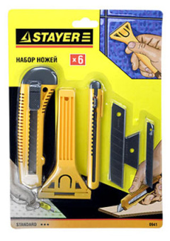 0941 НАБОР НОЖЕЙ И СКРЕБКОВ 6 ПРЕДМЕТОВ