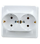 РС16-007B, Розетка 2-м СП "Этюд"  з/к 16А белая