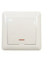 BC116-151-18, Выключатель "WESSEN-59" кнопочный с индик. СП (белый) с самовозвратом