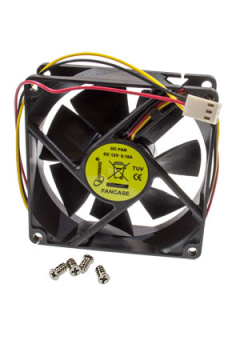 FANCASE, Вентилятор,  80x80x25, втулка, 3 pin, провод 30 см