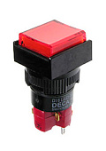 D16LMS1-1ABKR, кнопка без фикс. 250В/5А, LED подсветка 24В