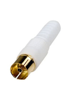 4-003HQG WH, раз.телевизионный "гн"пласт."позол."на каб.винт белый HQ