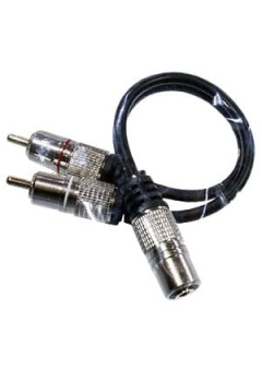 3-0320, Переходник 2 шт RCA-гн 3.5 st мetal-gold, 0.2 м