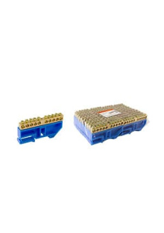 SQ0801-0032, Шина "N" нулевая с изолятором на DIN-рейку 8x12мм стойка бол. 10 групп