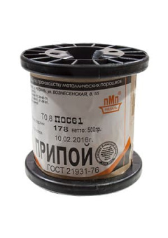 ПРИПОЙ ПОС 61 ТР  0.8ММ  КАТУШКА 500Г, (2015-2016г)